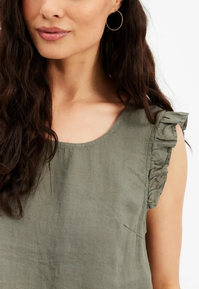 IN FRONT TOPS TSHIRTS Women LINO TOP 15039 660 Khaki Green 660