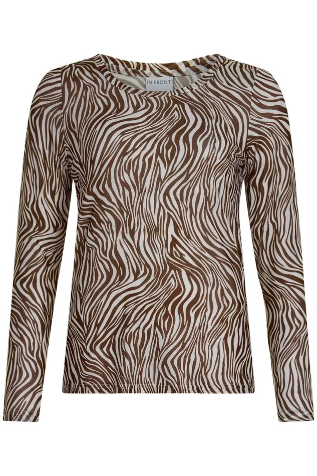 IN FRONT TOPS TSHIRTS Women MESH TSHIRT 14836 801 Brown 801