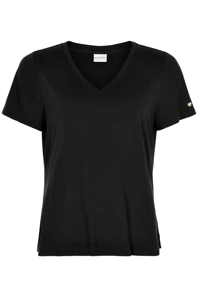 IN FRONT TOPS TSHIRTS Women NINA VNECK TSHIRT 14919 999 Black 999