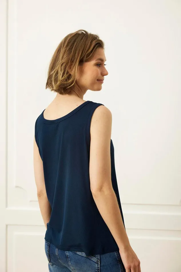 IN FRONT TOPS TSHIRTS Women SOLA TOP 16039 591 Navy 591