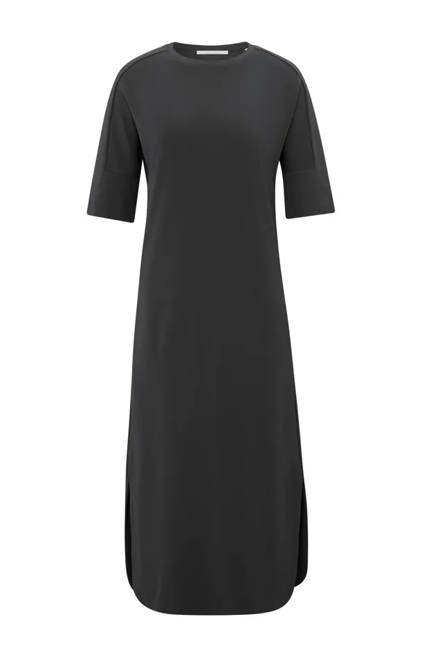 Jersey Midi Dress With Belt And Regular Fit Phantom Women YAYA Dresses Jersey Midi Dress With Belt And Regular Fit Phantom Women YAYA Dresses