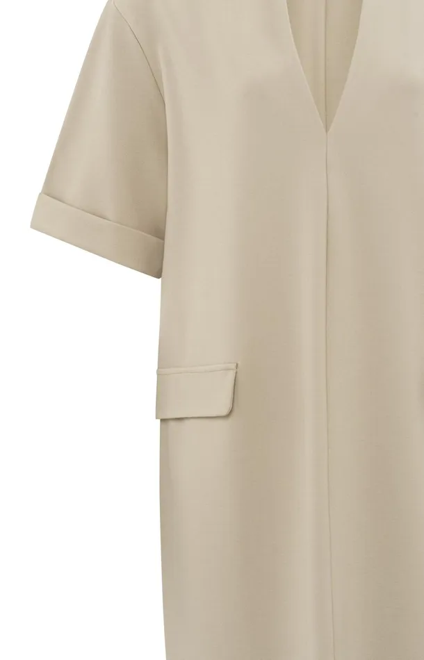 Jersey Midi Dress With Pocket Details Humus Beige Women YAYA Dresses Jersey Midi Dress With Pocket Details Humus Beige Women YAYA Dresses