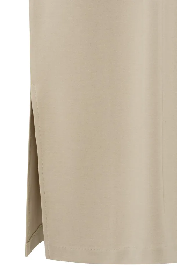 Jersey Midi Dress With Pocket Details Humus Beige Women YAYA Dresses Jersey Midi Dress With Pocket Details Humus Beige Women YAYA Dresses