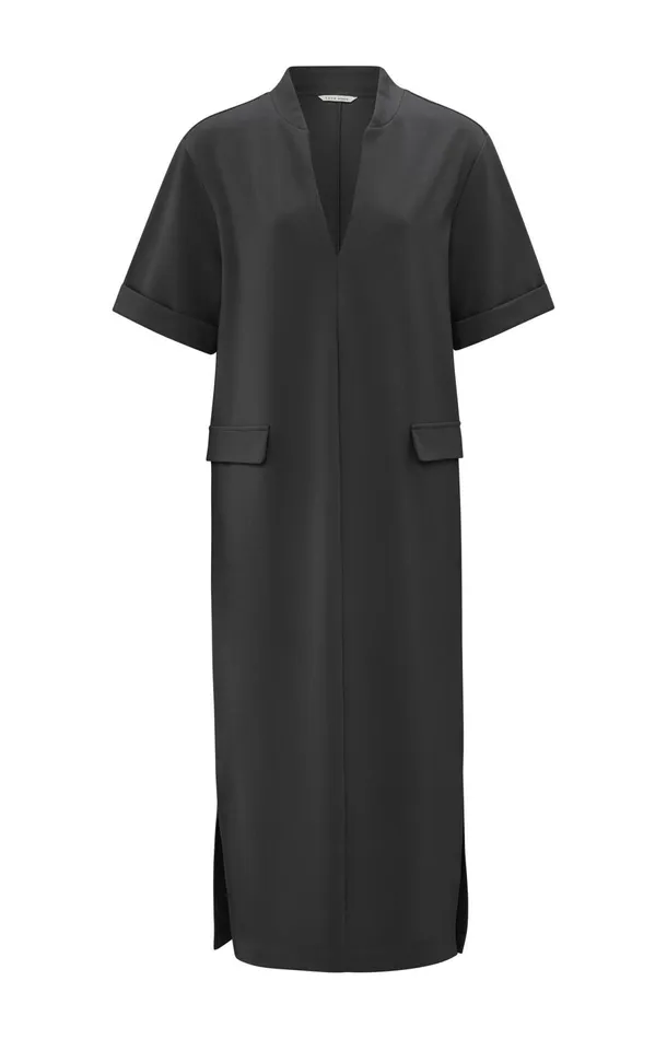 Jersey Midi Dress With Pocket Details Phantom Women YAYA Dresses Jersey Midi Dress With Pocket Details Phantom Women YAYA Dresses