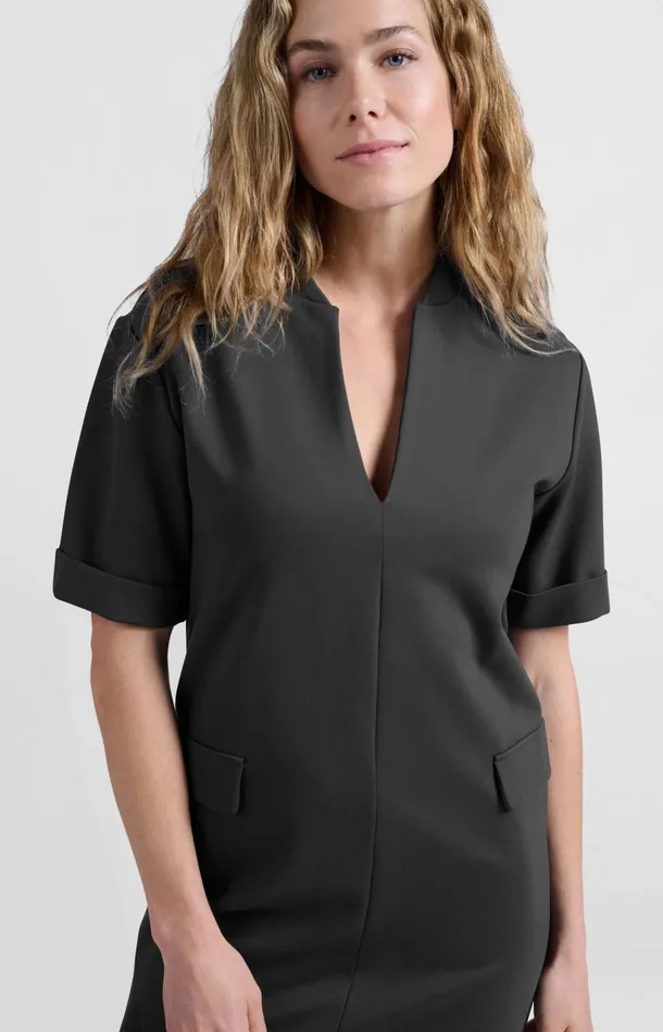 Jersey Midi Dress With Pocket Details Phantom Women YAYA Dresses Jersey Midi Dress With Pocket Details Phantom Women YAYA Dresses