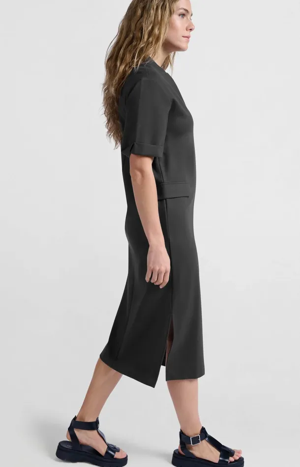 Jersey Midi Dress With Pocket Details Phantom Women YAYA Dresses Jersey Midi Dress With Pocket Details Phantom Women YAYA Dresses