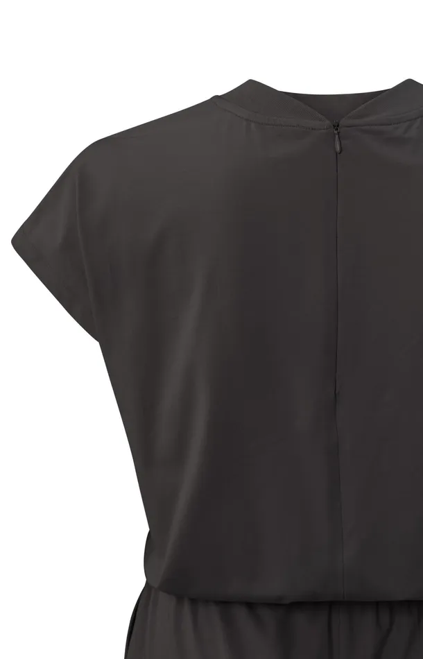Jersey Playsuit With Batwing Sleeves And Pockets Licorice Black Women YAYA Jumpsuits Jersey Playsuit With Batwing Sleeves And Pockets Licorice Black Women YAYA Jumpsuits