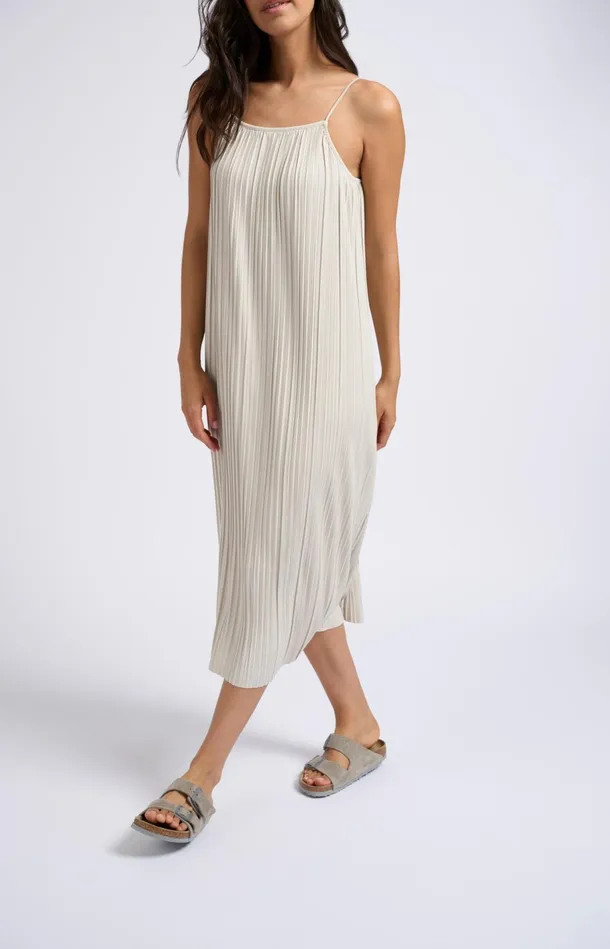 Jersey Plisse Dress With Thin Straps In Flowy Fit Moonstruck Women YAYA Dresses Jersey Plisse Dress With Thin Straps In Flowy Fit Moonstruck Women YAYA Dresses