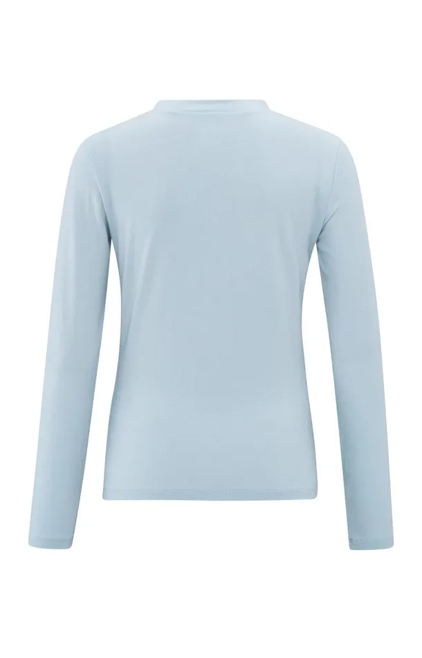 Jersey Top With Long Sleeves And Vneck Gray Dawn Blue Women YAYA Tops Jersey Top With Long Sleeves And Vneck Gray Dawn Blue Women YAYA Tops