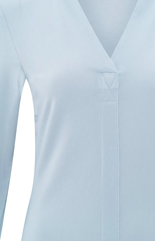 Jersey Top With Long Sleeves And Vneck Gray Dawn Blue Women YAYA Tops Jersey Top With Long Sleeves And Vneck Gray Dawn Blue Women YAYA Tops