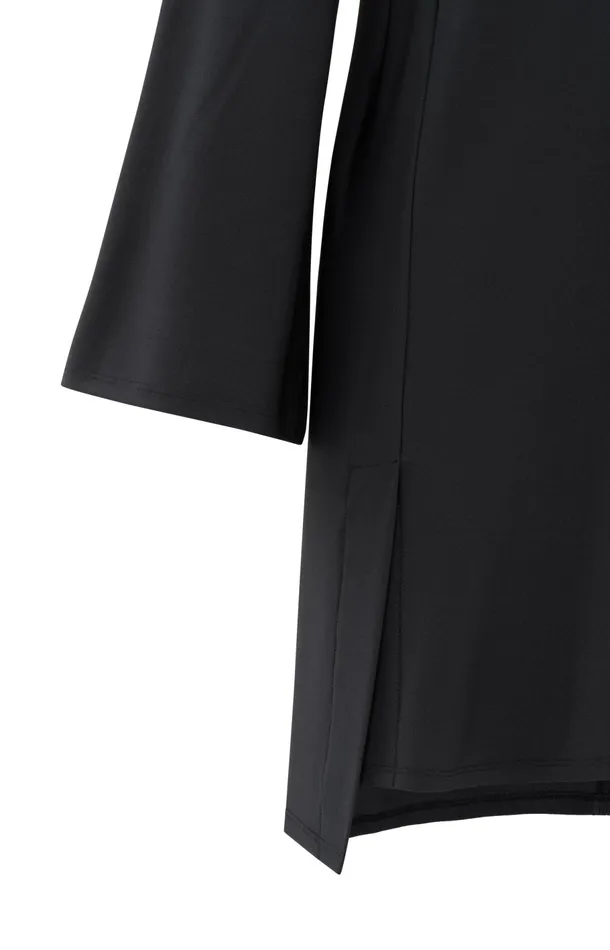 Jersey Vneck Dress With Flared Skirt Black Women YAYA Dresses Jersey Vneck Dress With Flared Skirt Black Women YAYA Dresses
