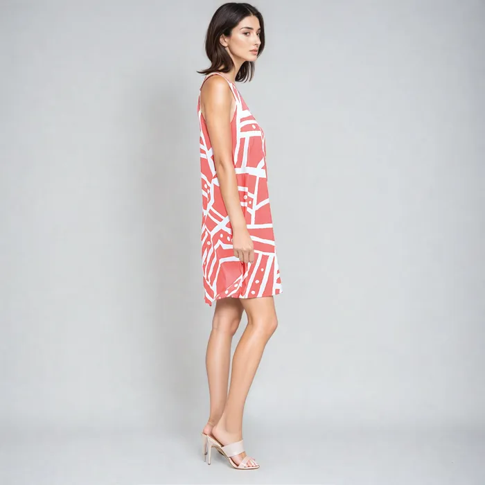 Jewel Neck Swing Dress 8211 StripesDots 8211 Final Sale Women Clara Sunwoo Dresses Jumpsuits