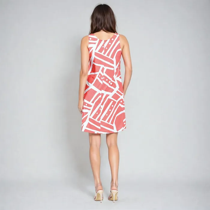 Jewel Neck Swing Dress 8211 StripesDots 8211 Final Sale Women Clara Sunwoo Dresses Jumpsuits