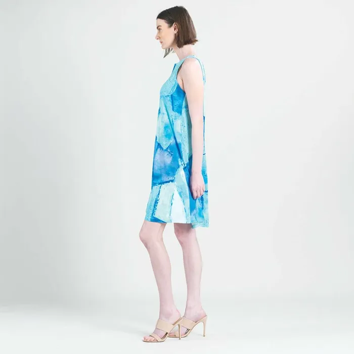 Jewel Neck Swing Dress 8211 Water Splash Women Clara Sunwoo Dresses Jumpsuits