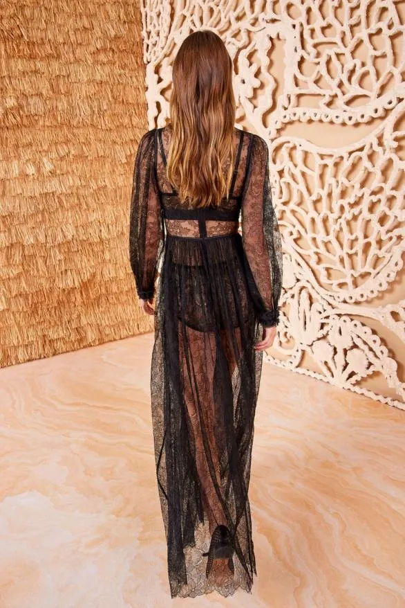 Josephine Gown Noir Women Ulla Johnson Dresses Josephine Gown Noir Women Ulla Johnson Dresses