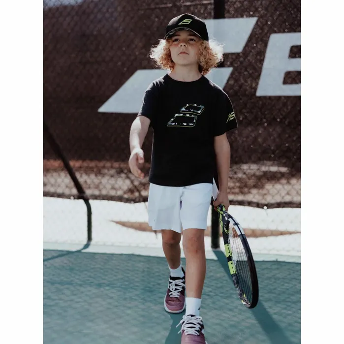 Juniors and Kids Tops Babolat Aero Cotton Tee Junior Black Marlyellow