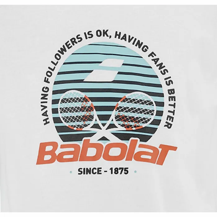 Juniors and Kids Tops Babolat Exercise Cotton Tee Whiteblue