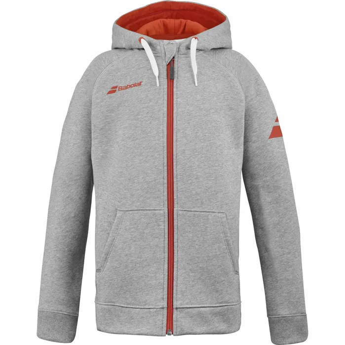 Juniors and Kids Tops Babolat Exercise Hood Jacket Junior Flecked Gray