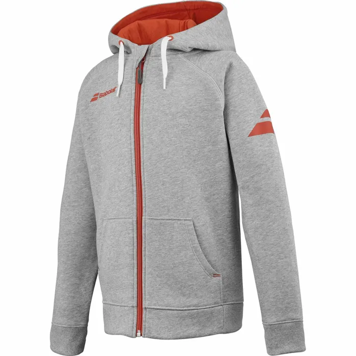 Juniors and Kids Tops Babolat Exercise Hood Jacket Junior Flecked Gray