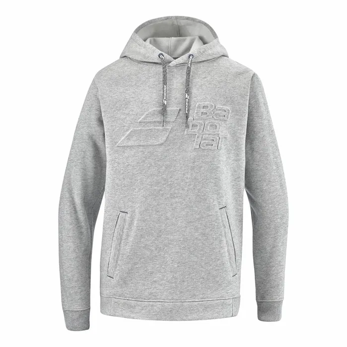 Juniors and Kids Tops Babolat Exercise Hood Sweat Men Flecked Gray