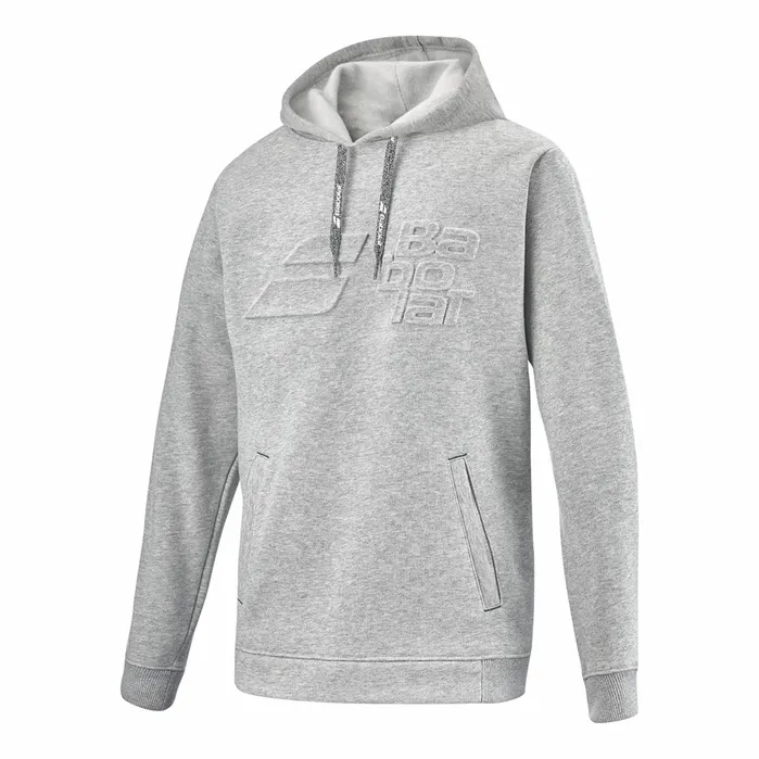Juniors and Kids Tops Babolat Exercise Hood Sweat Men Flecked Gray