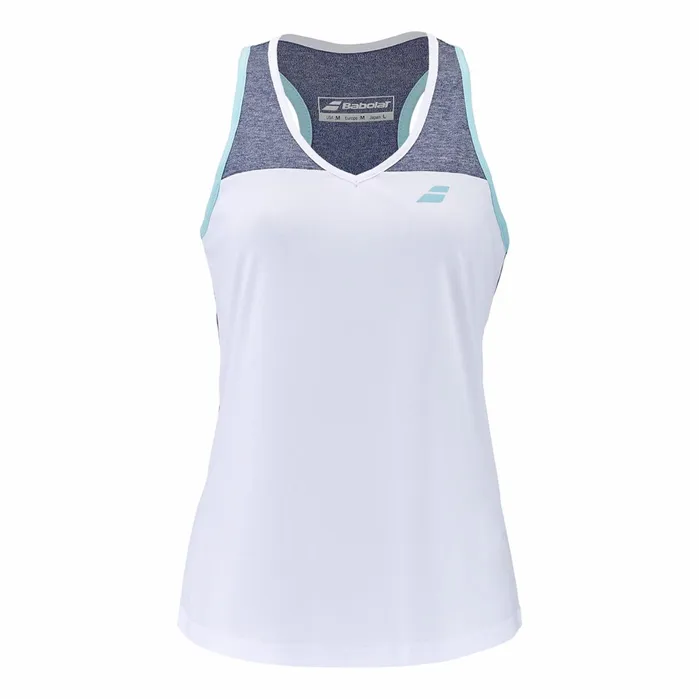 Juniors and Kids Tops Babolat Play Tank Top Whiteheather Blue
