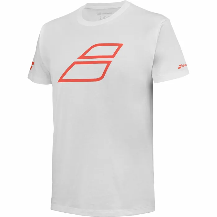 Juniors and Kids Tops Babolat Strike Cotton Tee Unisex White Red