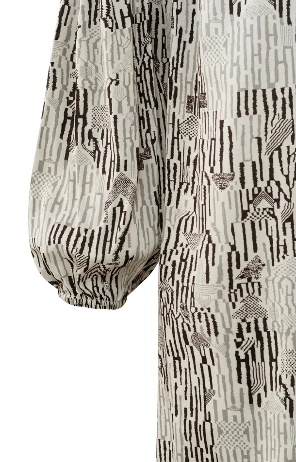 Kaftan Dress With Vneck Long Sleeves And Graphic Print Moonstruck Grey Dessin Women YAYA Dresses Kaftan Dress With Vneck Long Sleeves And Graphic Print Moonstruck Grey Dessin Women YAYA Dresses