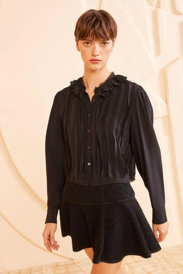 Karla Blouse Noir Women Ulla Johnson Tops Karla Blouse Noir Women Ulla Johnson Tops