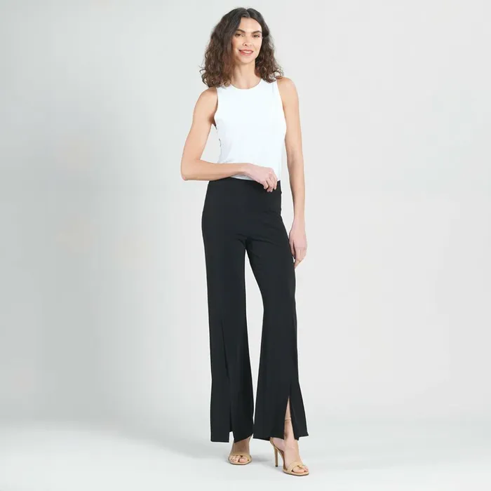 Kick Front High Slit Pant 8211 Black Women Clara Sunwoo Pants Skirts