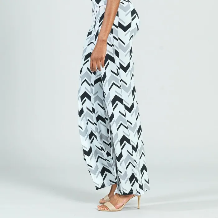 Kick Front High Slit Pant 8211 Chevron Stripe 8211 Final Sale Women Clara Sunwoo Pants Skirts
