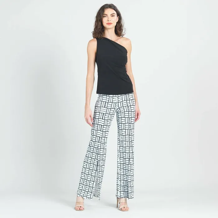 Kick Front High Slit Pant 8211 Geo Rectangle 8211 Final Sale Women Clara Sunwoo Pants Skirts