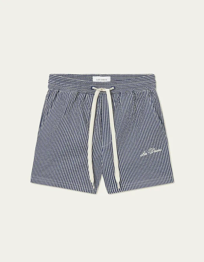 Kids Les Deux Bottoms Stan Stripe Seersucker Swim Shorts Kids 8211 Light SandBlueprint
