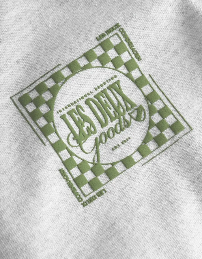 Kids Les Deux Tops Goods TShirt Kids 8211 Snow MelangeChive Green