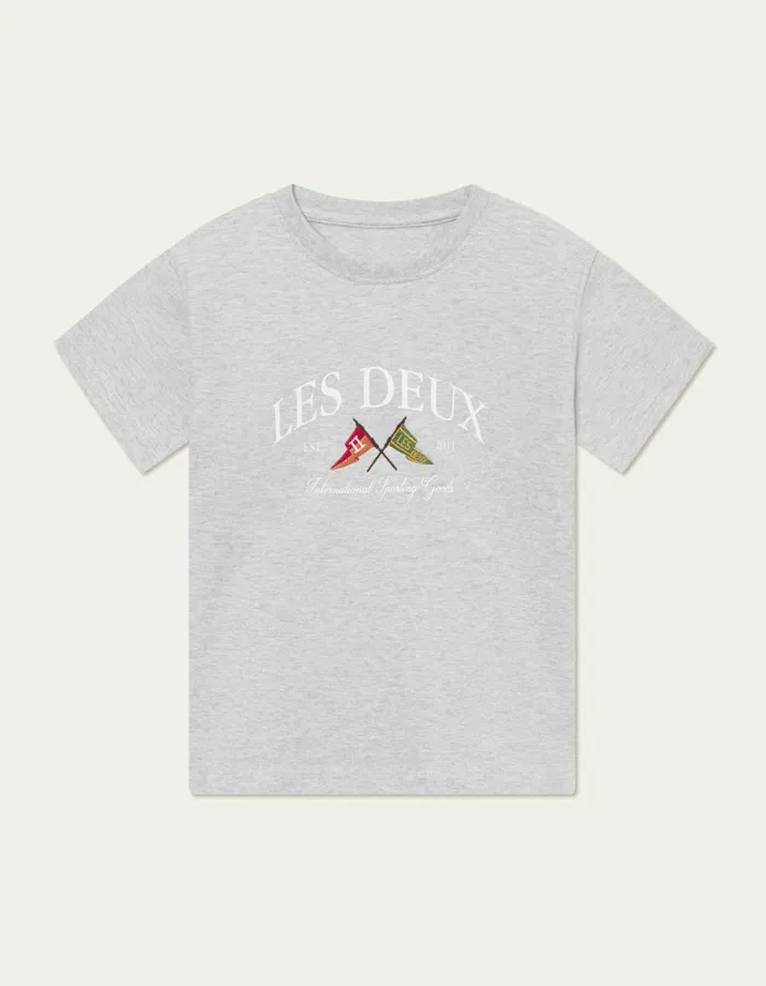 Kids Les Deux Tops Ivy League Tshirt Kids 8211 Snow Melange