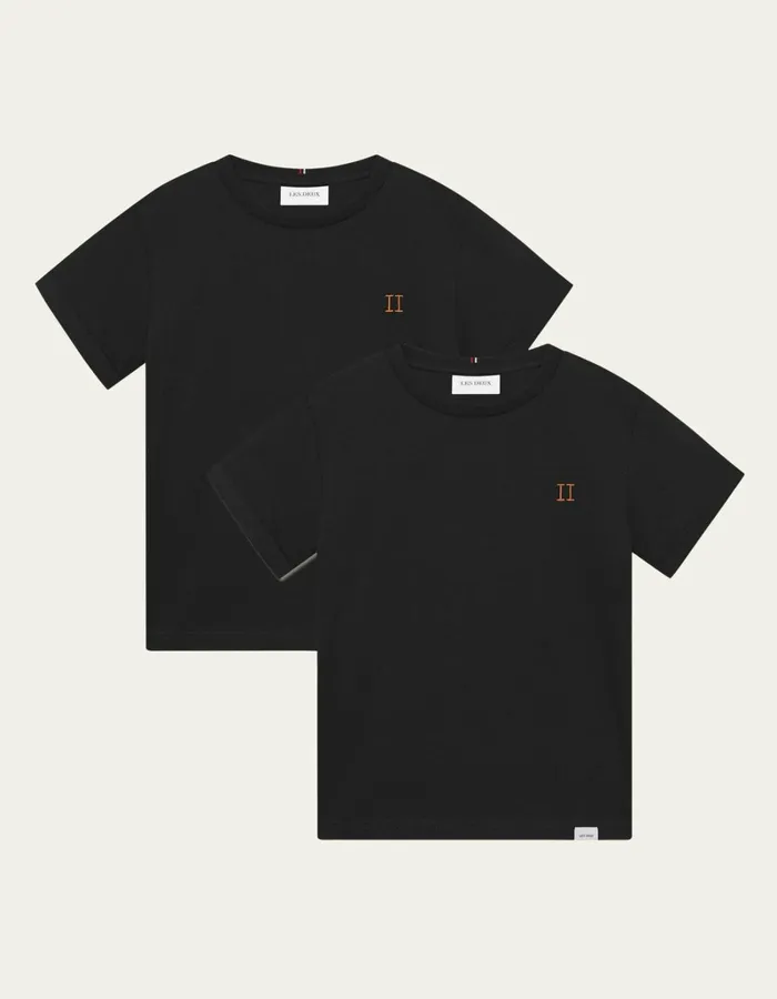 Kids Les Deux Tops Nrregaard TShirt Kids 8211 2PACK 8211 Black