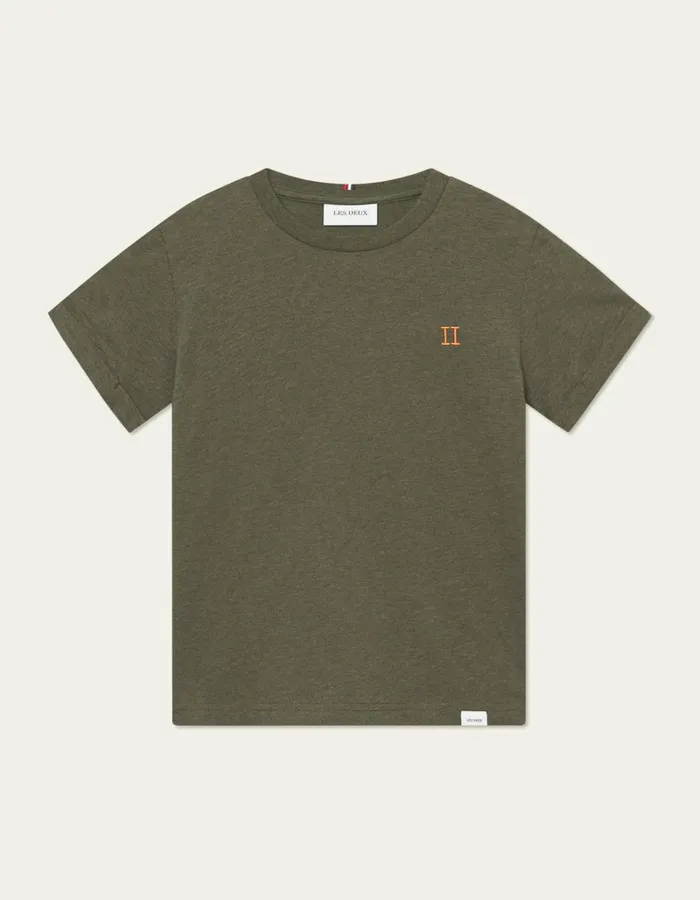 Kids Les Deux Tops Nrregaard TShirt Kids 8211 Seasonal 8211 Forest GreenOrange
