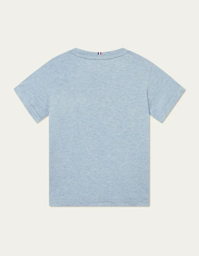 Kids Les Deux Tops Nrregaard TShirt Kids 8211 Seasonal 8211 Xenon Blue MelangeOrange