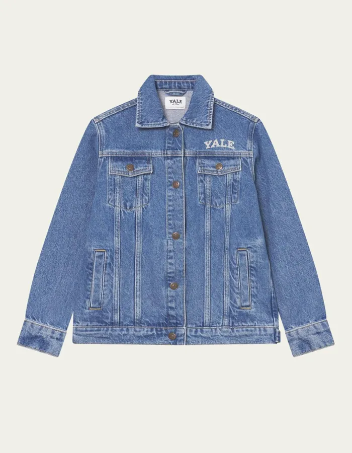 Kids Les Deux Yale Rally Yale Bulldog Denim Jacket KIDS 8211 Medium Indigo Wash