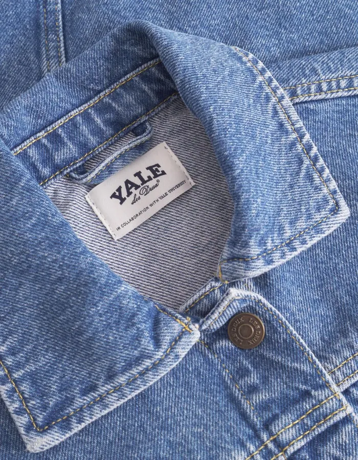 Kids Les Deux Yale Rally Yale Bulldog Denim Jacket KIDS 8211 Medium Indigo Wash