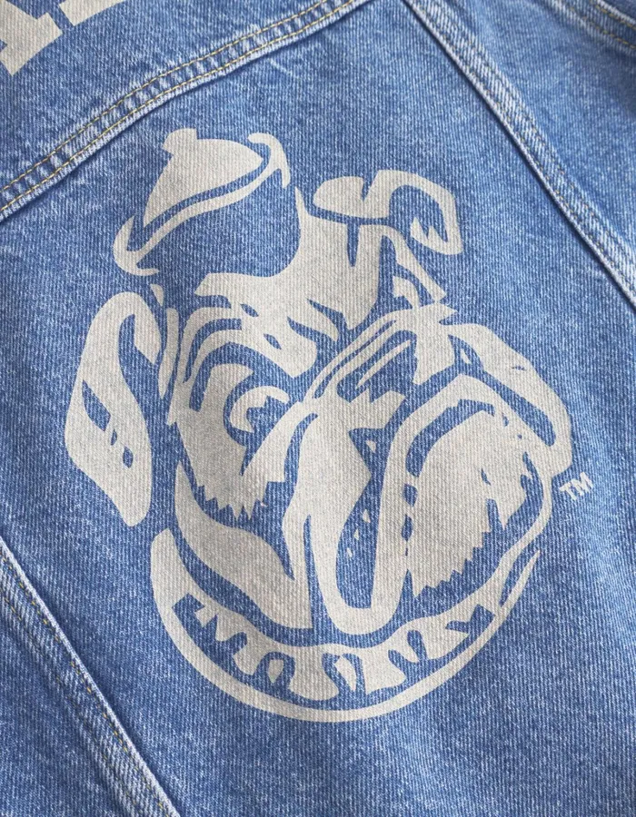 Kids Les Deux Yale Rally Yale Bulldog Denim Jacket KIDS 8211 Medium Indigo Wash