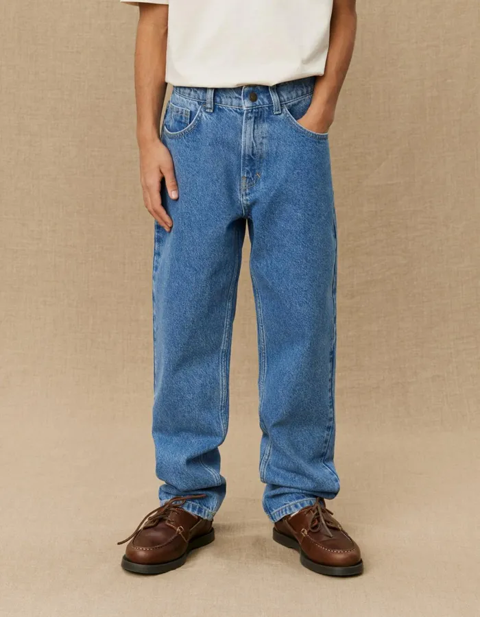 Kids Les Deux Yale Roi Yale Bulldog Denim Pants KIDS 8211 Medium Indigo Wash