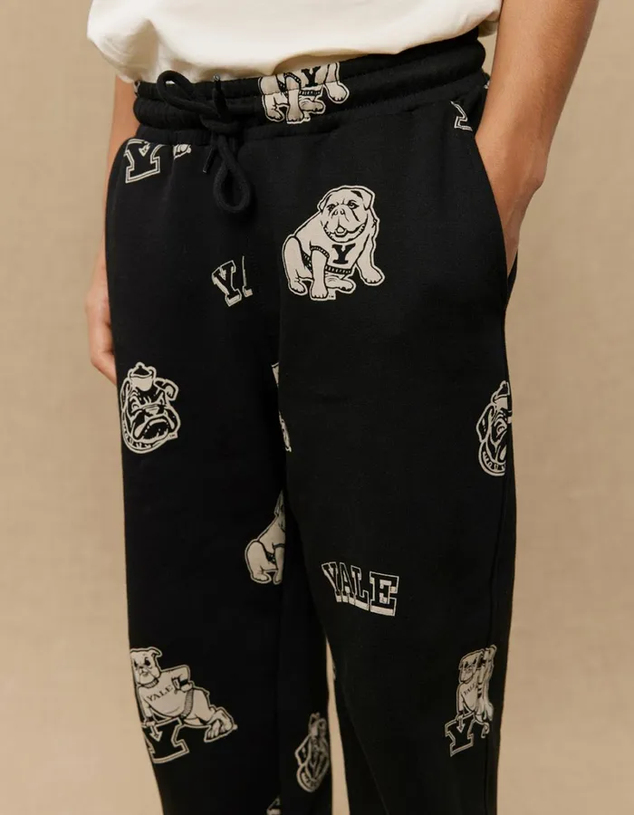 Kids Les Deux Yale Yale AOP Logo Sweatpants KIDS 8211 BlackIvory