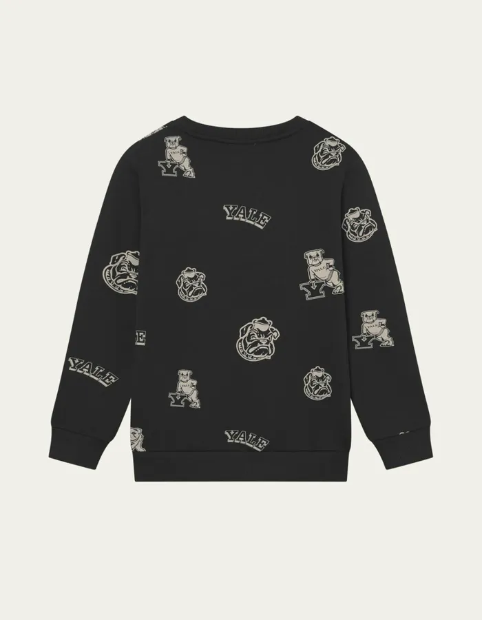 Kids Les Deux Yale Yale AOP Logo Sweatshirt KIDS 8211 BlackIvory