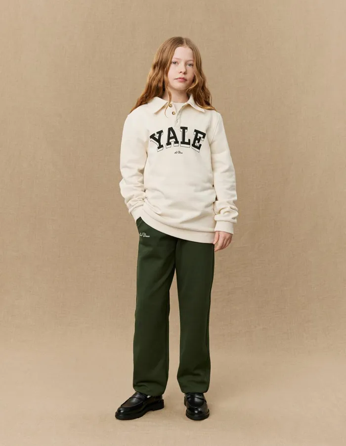 Kids Les Deux Yale Yale College Polo Sweatshirt KIDS 8211 IvoryBlack