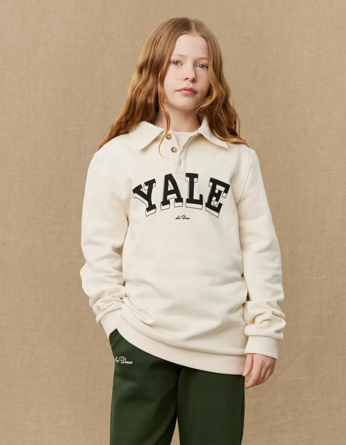 Kids Les Deux Yale Yale College Polo Sweatshirt KIDS 8211 IvoryBlack