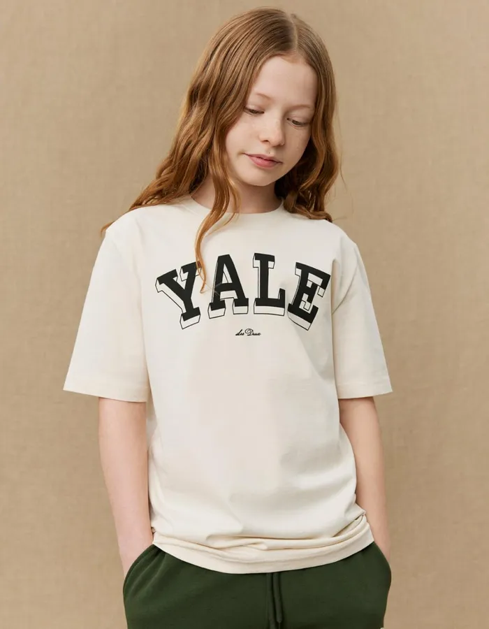 Kids Les Deux Yale Yale College TShirt KIDS 8211 IvoryBlack