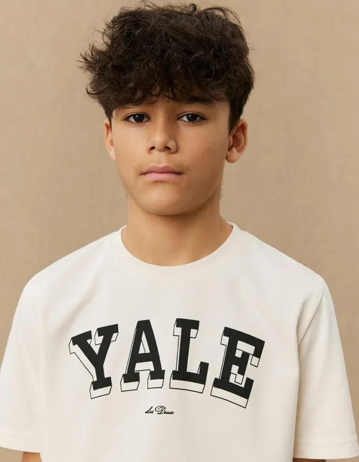 Kids Les Deux Yale Yale College TShirt KIDS 8211 IvoryBlack