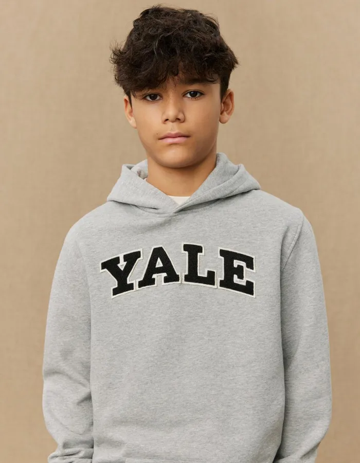 Kids Les Deux Yale Yale Hoodie KIDS 8211 Light Grey MelangeBlack