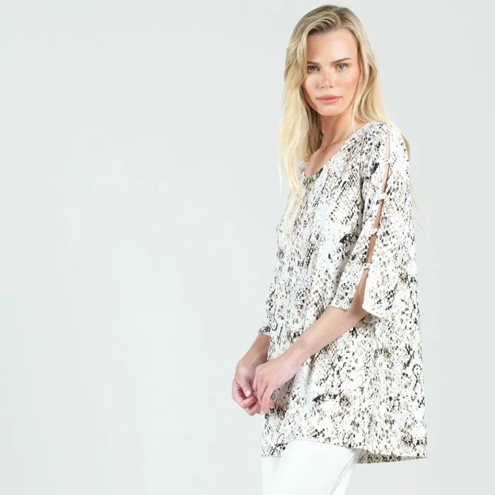 Ladder Sleeve Tunic 8211 Python 8211 Final Sale Women Clara Sunwoo Tops Tunics